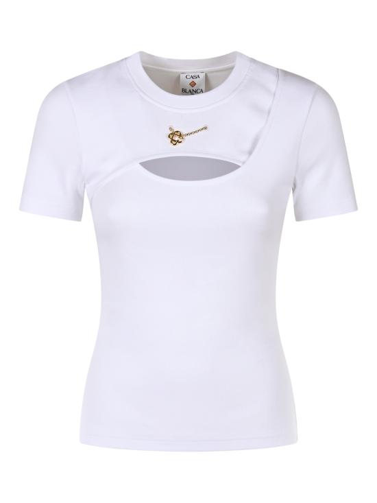 26FW 카사블랑카 반팔 티셔츠 WAW26JTS09601 WHITE