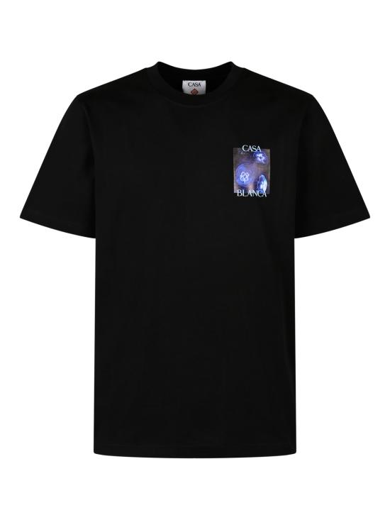 26FW 카사블랑카 반팔 티셔츠 MAW26JTS00111 BLACK JERSEY MEDUSE SPORTIVE