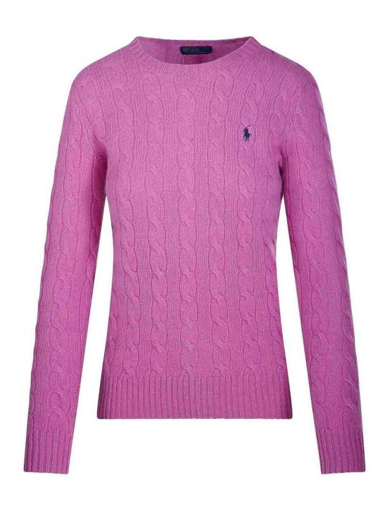 26FW 폴로 랄프로렌 폴로 자수 케이블 니트 스웨터 211971865 506 THISTLE PINK