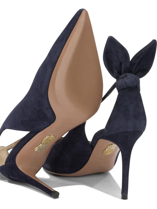 26FW 아쿠아주라 힐/펌프스 나비넥타이 85mm 굽 구두 (파란색) - AQUAZZURA