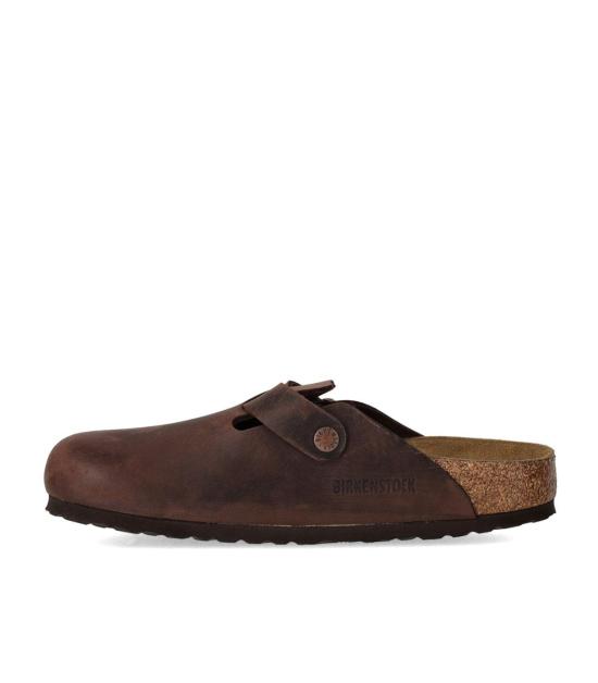 26FW 버켄스탁 보스턴 오일드 레더 클로그 860133 38 Brown - BIRKENSTOCK