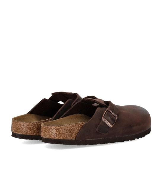 26FW 버켄스탁 보스턴 오일드 레더 클로그 860133 38 Brown - BIRKENSTOCK