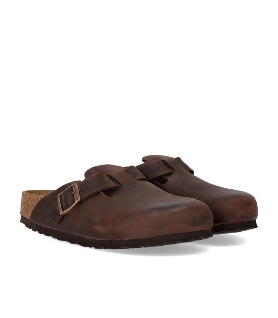 26FW 버켄스탁 보스턴 오일드 레더 클로그 860133 38 Brown - BIRKENSTOCK