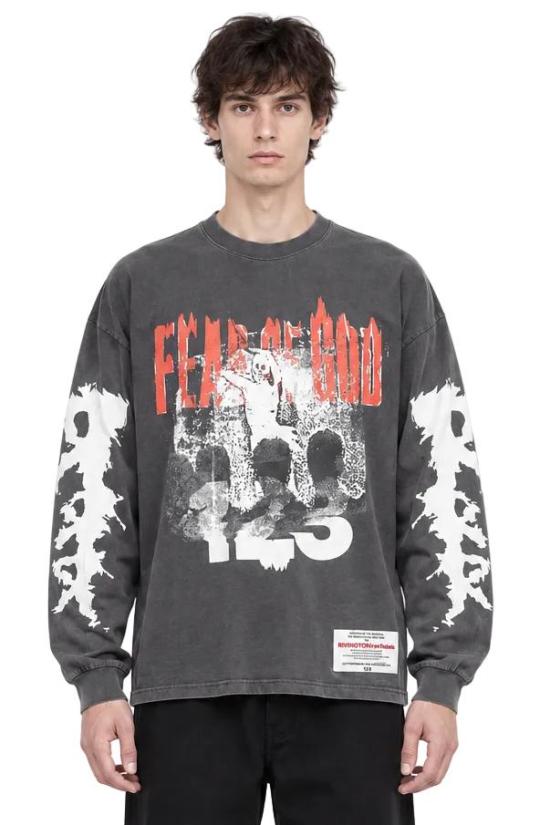 26FW 리빙톤 르아 레비스 123 긴팔 티셔츠 LOOK LS05 VBLK