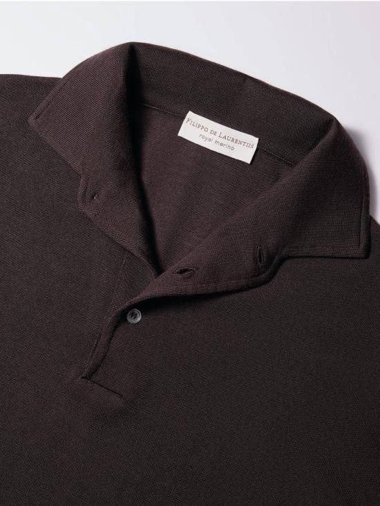 26FW 필리포 드 로렌티스 스웨터 Merinos Caffè의 폴로 콘 콜로 파라몬타투라(Polo con Collo Paramontatura) - FILIPPO DE LAURENTIIS