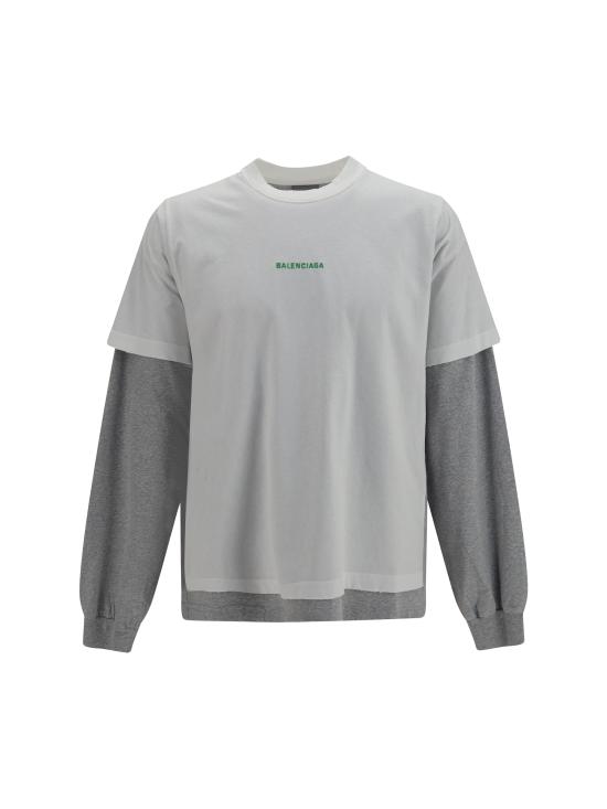 26FW 발렌시아가 긴팔 티셔츠 871497 TTVJ1 9163 WHITE