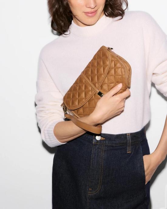  엠지 월리스 크로스백 Mz Wallace Small Astor Convertible Clutch Cognac - MZ WALLACE