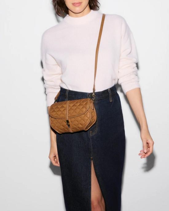  엠지 월리스 크로스백 Mz Wallace Small Astor Convertible Clutch Cognac - MZ WALLACE