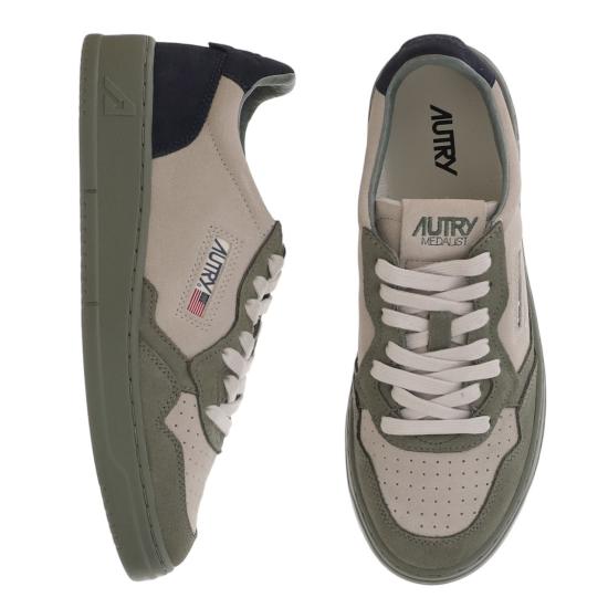 26FW 오트리 메달리스트 로우 스니커즈 AULMTS42TRICSUEDESMOKEGRNSPACE Multicolor - AUTRY