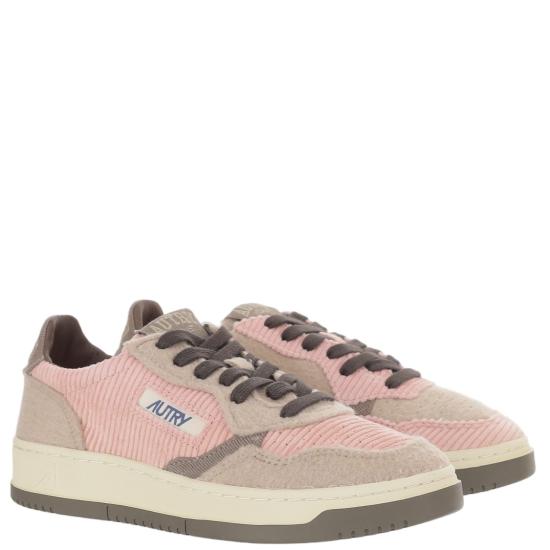 26FW 오트리 메달리스트 로우 레더 스니커즈 AULWV101VELVSLICANV PINKCHOCO Multicolor - AUTRY
