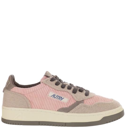 26FW 오트리 메달리스트 로우 레더 스니커즈 AULWV101VELVSLICANV PINKCHOCO Multicolor