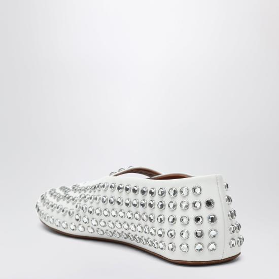 26FW 알라이아 플랫 슈즈 AA3A029CK116LE White - ALAIA