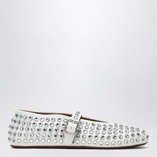 26FW 알라이아 플랫 슈즈 AA3A029CK116LE White