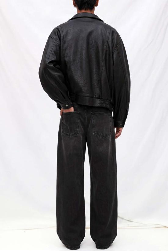  던스트 데님 팬츠 머드 릴렉스드 커브드 와이드 진 - DUNST