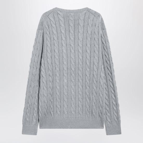 25FW 폴로 랄프로렌 로고 자수 케이블 니트 스웨터 710775885013CO Grey - POLO RALPH LAUREN
