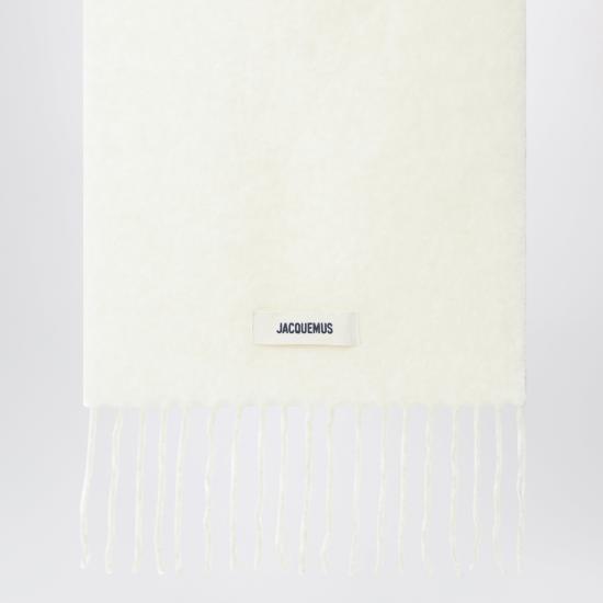 26FW 자크뮈스 프린지 울 스카프 ACU00572BOT4032 White - JACQUEMUS