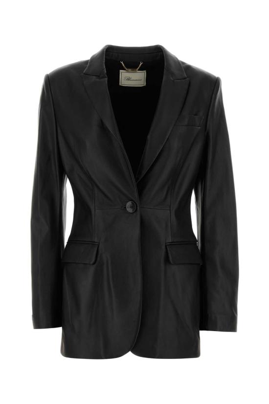 26FW 블루마린 가죽 자켓 RF6248P03562L12A 22222 Black