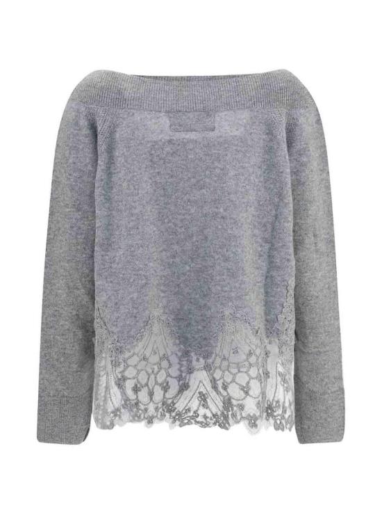 26FW 에르마노 설비노 탑 D495M312APTPYUN1704 GREY - ERMANNO SCERVINO