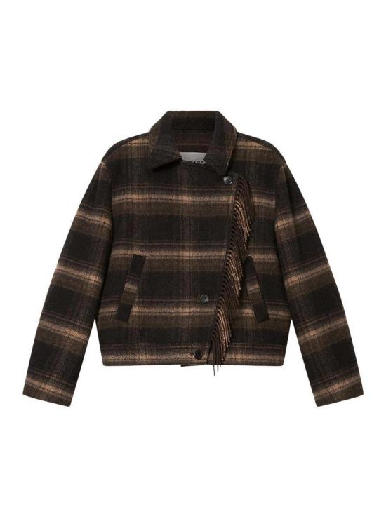 26FW 이자벨마랑에뚜왈 에뚜왈 길레안 체크 울 코트 MA0571FAD3D01EBKKI GREEN
