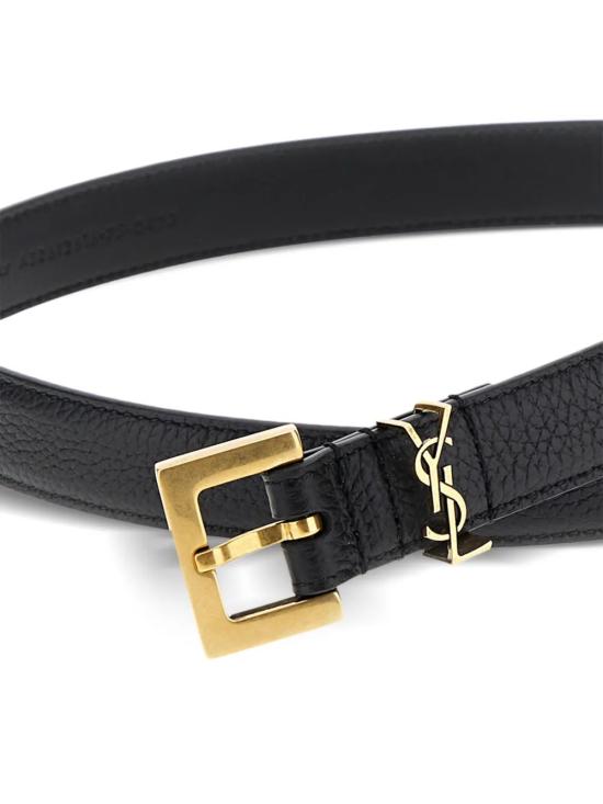 26FW 생로랑 카산드라 씬 스퀘어 버클 벨트 554465DTI0W 1000 NERO - SAINT LAURENT