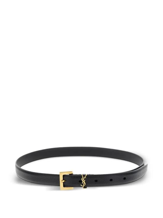 26FW 생로랑 카산드라 씬 스퀘어 버클 벨트 554465DTI0W 1000 NERO - SAINT LAURENT