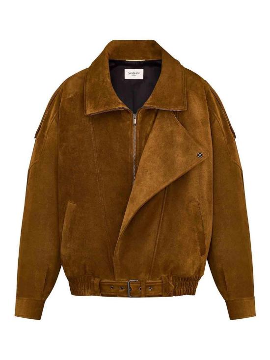 26FW 생로랑 빈티지 스플릿 레더 봄버 자켓 798780YC2AY2104 BROWN