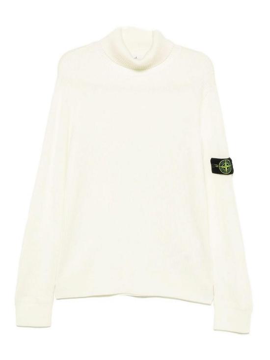 26FW 스톤 아일랜드 슬리브 로고 패치 하이 칼라 스웨터 L2S155100052S00C2V0093 CREAM