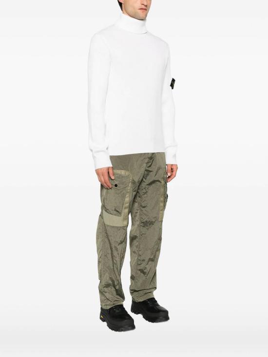 26FW 스톤 아일랜드 슬리브 로고 패치 하이 칼라 스웨터 L2S155100052S00C2V0093 CREAM - STONE ISLAND