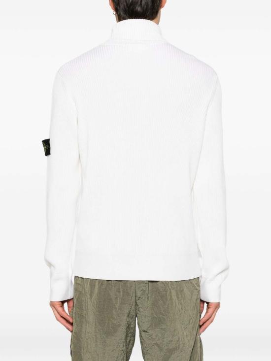 26FW 스톤 아일랜드 슬리브 로고 패치 하이 칼라 스웨터 L2S155100052S00C2V0093 CREAM - STONE ISLAND