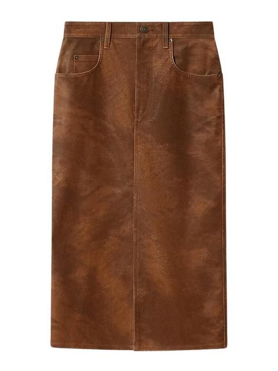 26FW 이자벨마랑에뚜왈 미디 스커트 JU0524FAD3B01E50BW BROWN