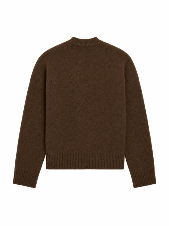 26FW 아미 ADC 크루넥 스웨터 UKS836KN0135 A362 MARRON CHOCOLAT ECRU - AMI