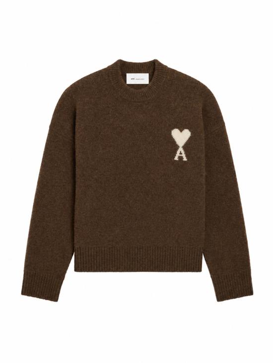 26FW 아미 ADC 크루넥 스웨터 UKS836KN0135 A362 MARRON CHOCOLAT ECRU