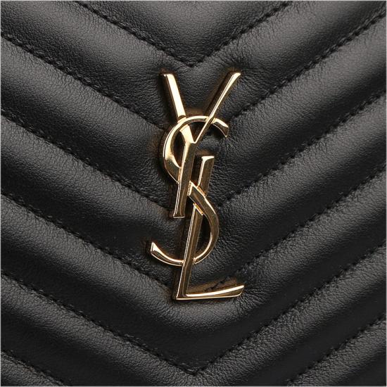 26FW 생로랑 마틀라세 레더 골드 모노그램 도큐먼트 홀더 440222CWU01 1000 NERO - SAINT LAURENT
