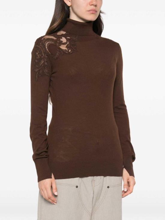 26FW 에르마노 설비노 탑 D495M310EAPATL91118 BROWN - ERMANNO SCERVINO