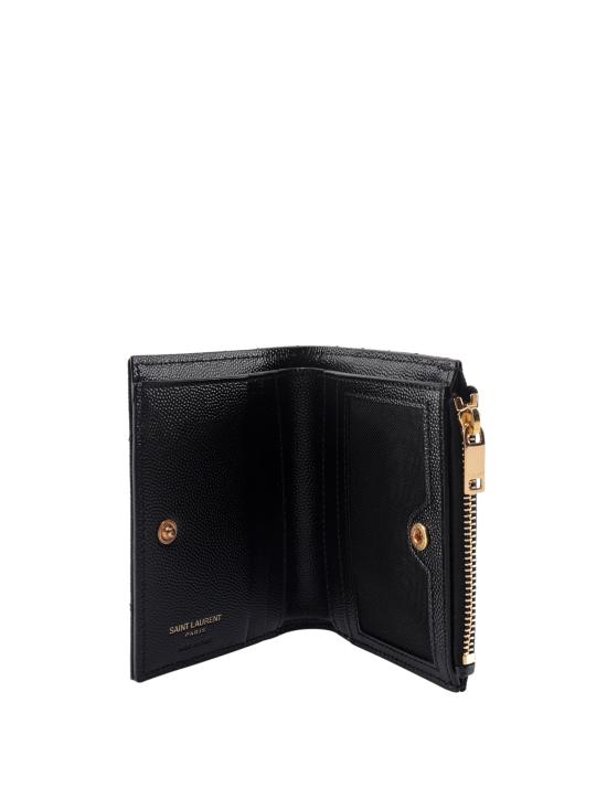 26FW 생로랑 그랑 드 뿌드르 엠보스드 레더 모노그램 2단 지갑 575879BOW01 1000 NERO - SAINT LAURENT