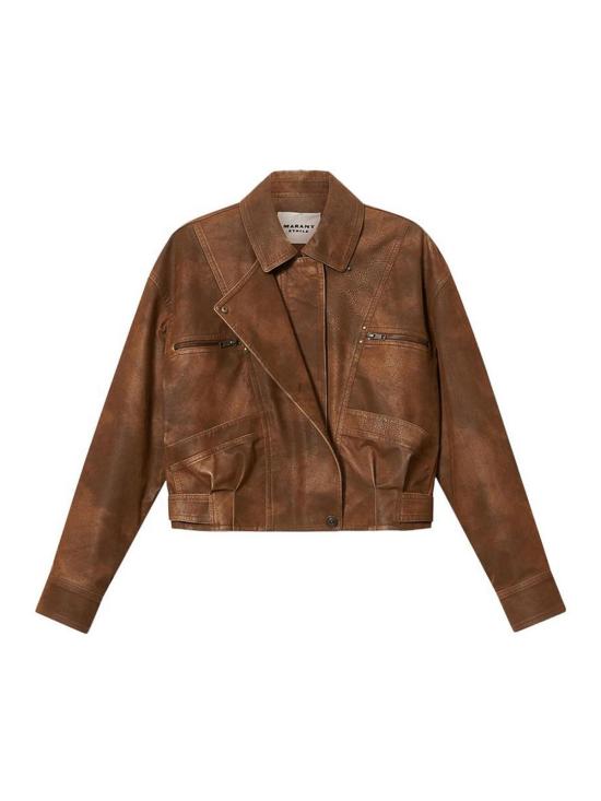 26FW 이자벨마랑에뚜왈 가죽 자켓 VE0732FAD3B01E50BW BROWN