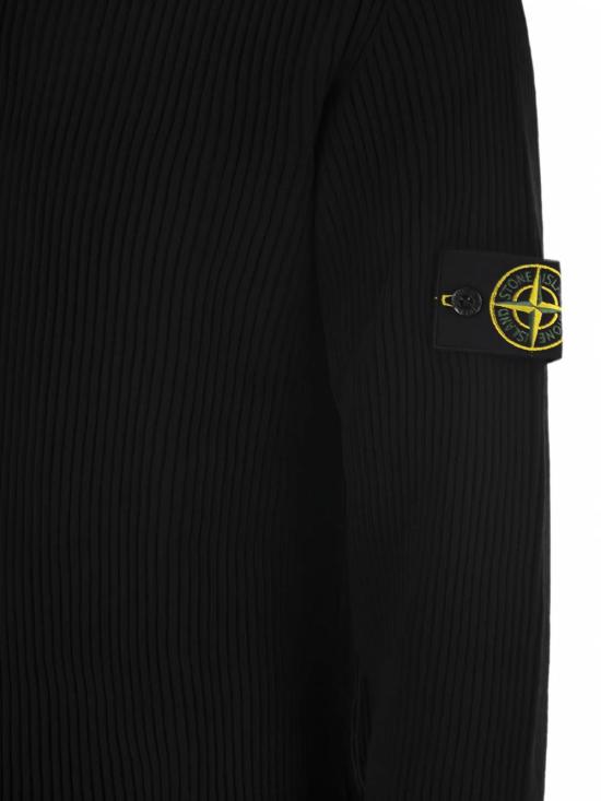 26FW 스톤 아일랜드 슬리브 로고 패치 하이 칼라 스웨터 L2S155100052S00C2V0029 BLACK - STONE ISLAND