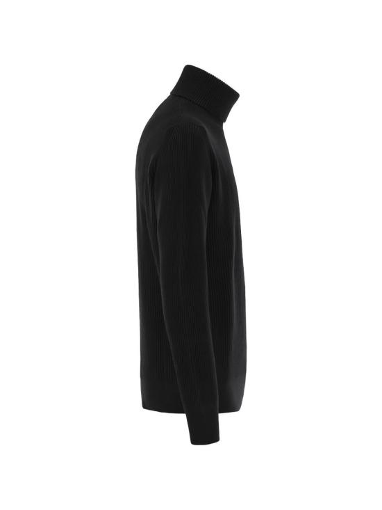 26FW 스톤 아일랜드 슬리브 로고 패치 하이 칼라 스웨터 L2S155100052S00C2V0029 BLACK - STONE ISLAND