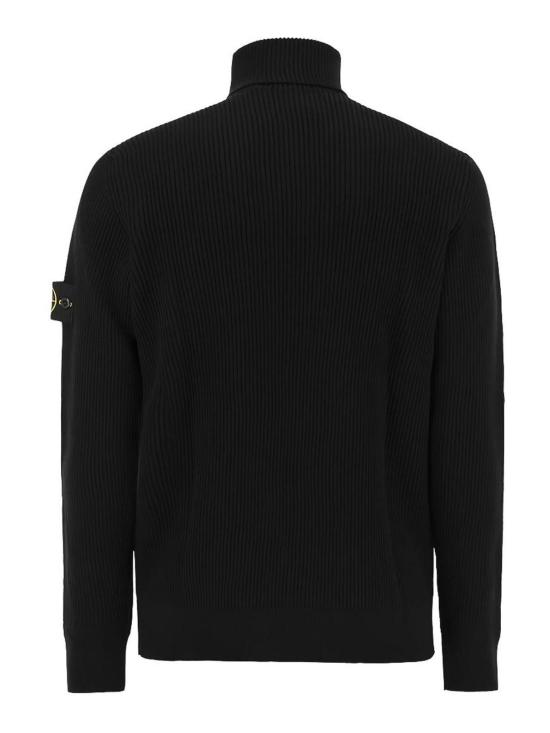 26FW 스톤 아일랜드 슬리브 로고 패치 하이 칼라 스웨터 L2S155100052S00C2V0029 BLACK - STONE ISLAND