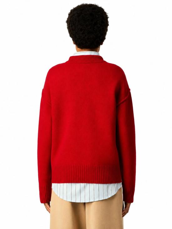 26FW 아미 빅 하트 울 크루넥 스웨터 UKS838018 A252 ROUGE RUBIS NOIR - AMI