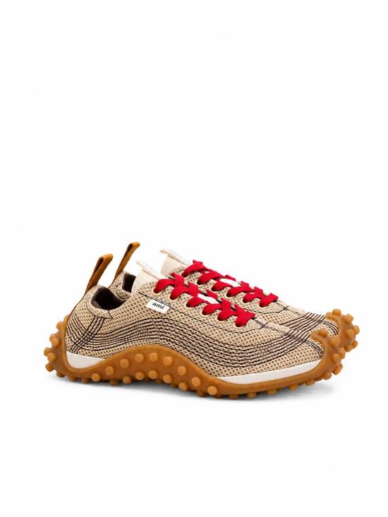 26FW 아미 스니커즈 USN505AW0003 A366 BEIGE MASTIC ROUGE RUBIS - AMI