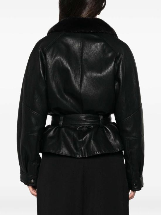 26FW 발렌티니 1972 자켓 4145FAUXLEATHERECOMINKBLK BLACK - VALENTINI 1972