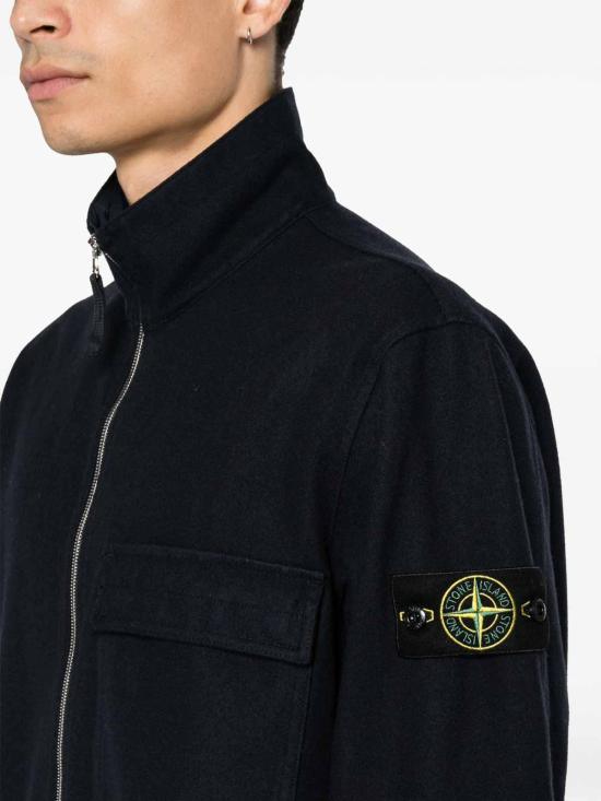 26FW 스톤 아일랜드 플라넬 오버셔츠 울 나일론 자켓 L2S151200033S0451V0020 BLUE - STONE ISLAND