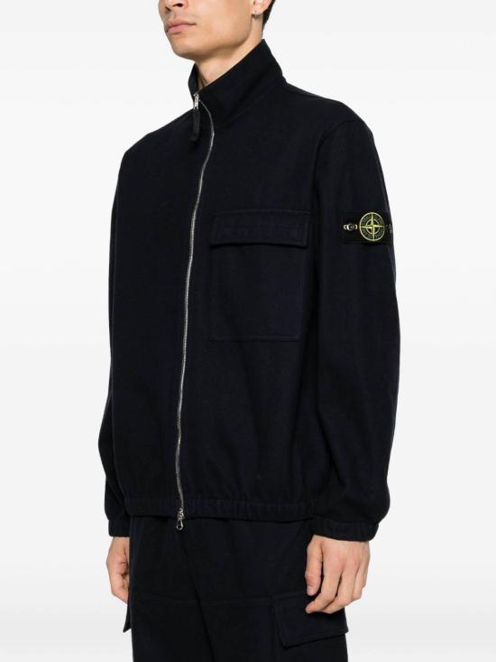 26FW 스톤 아일랜드 플라넬 오버셔츠 울 나일론 자켓 L2S151200033S0451V0020 BLUE - STONE ISLAND