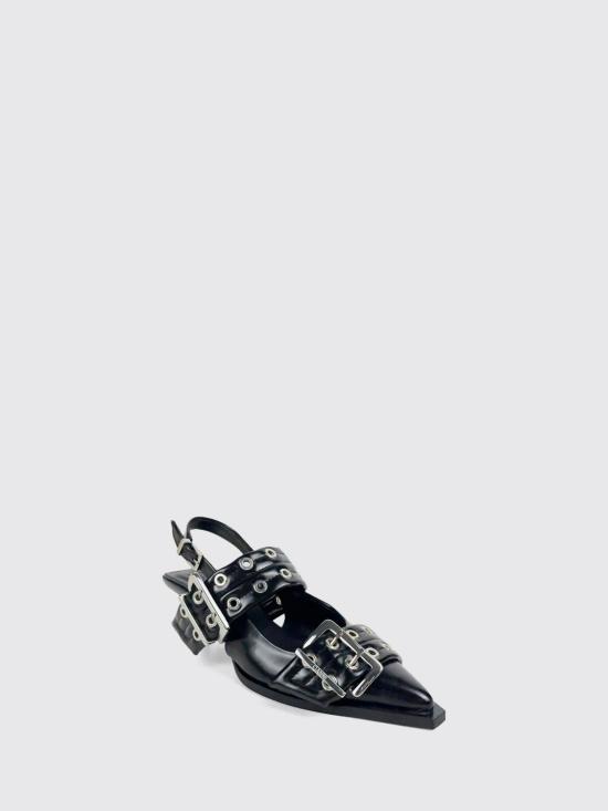26FW 가니 페미닌 버클 키튼 힐 슬링백 B1020092 099 Black - GANNI