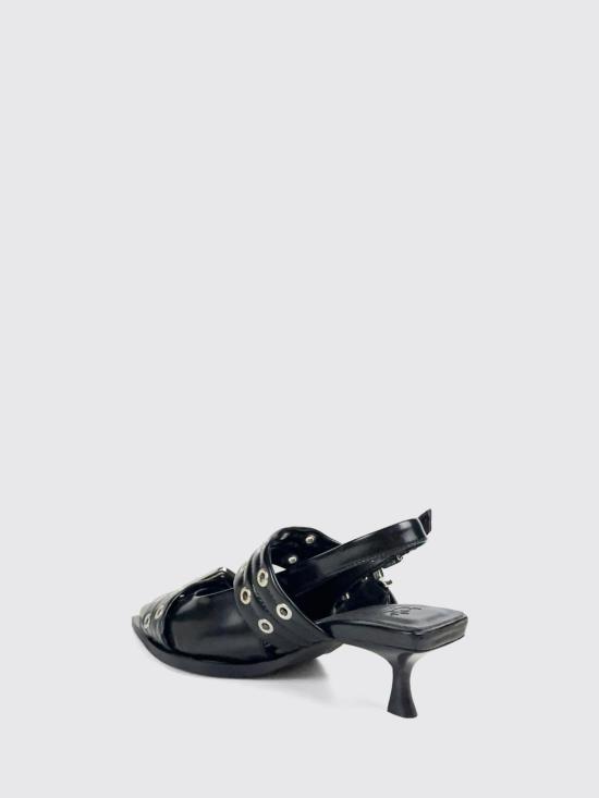 26FW 가니 페미닌 버클 키튼 힐 슬링백 B1020092 099 Black - GANNI