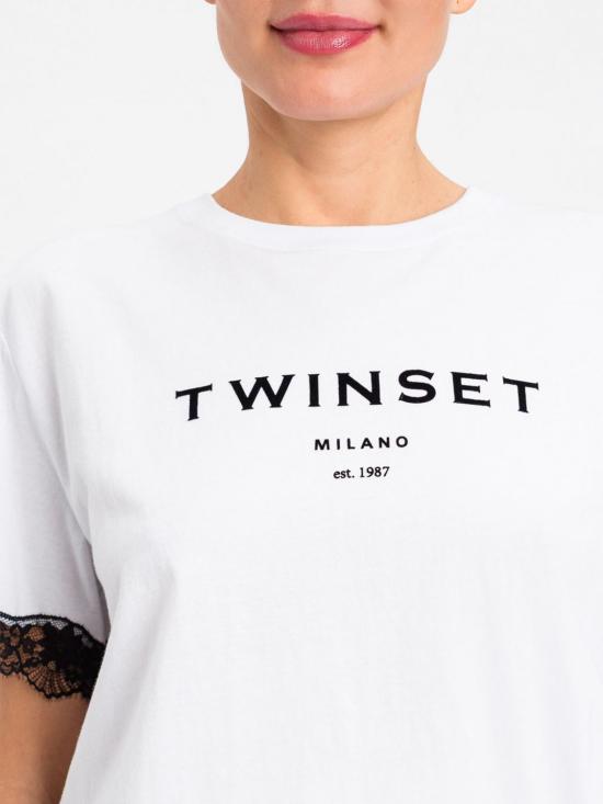 26FW 트윈셋 반팔 티셔츠 262TP2304 01870 White - TWINSET