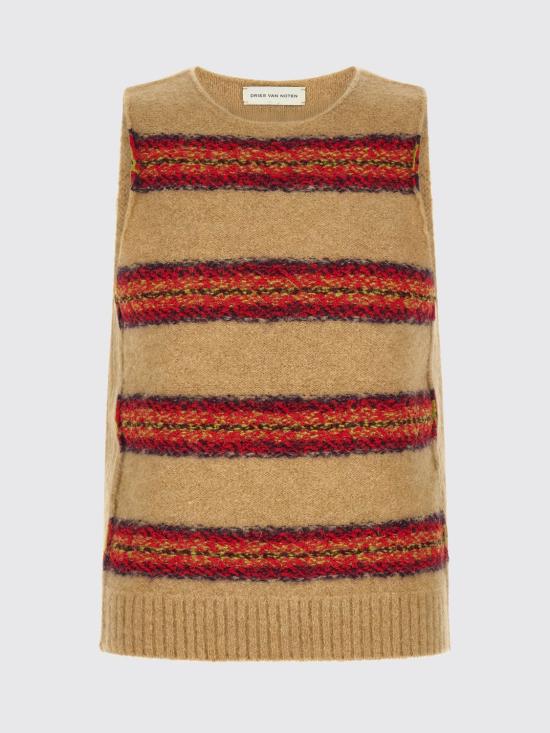 26FW 드리스 반 노튼 니트 베스트 0212354755 5 Beige - DRIES VAN NOTEN