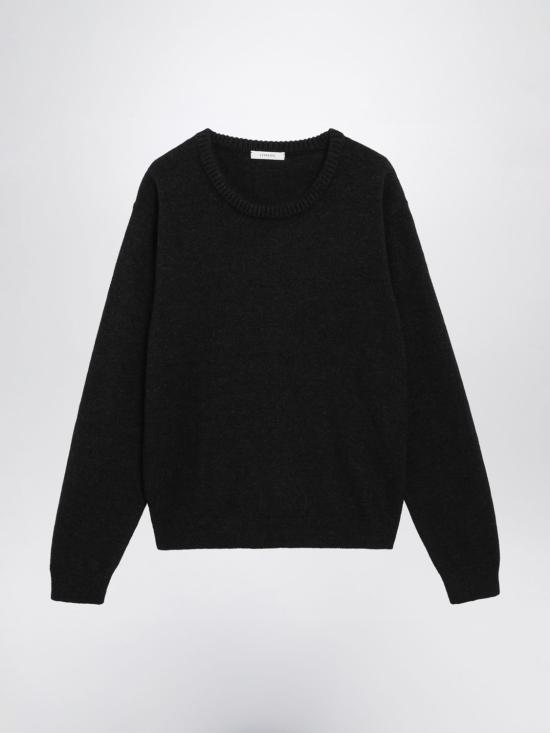 26FW 르메르 알파카 울 크루넥 스웨터 PO0035LK1065 BK996 Black - LEMAIRE