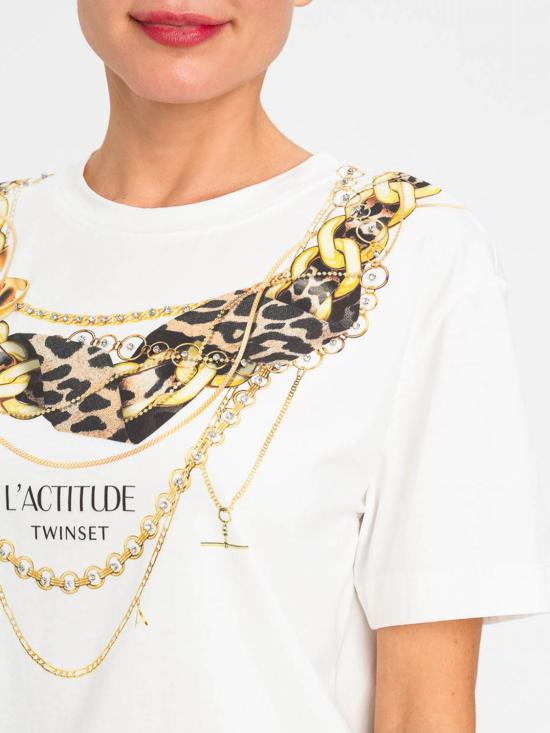 26FW 액티튜드 트윈세트 반팔 티셔츠 262AP2510 00526 White - ACTITUDE TWINSET